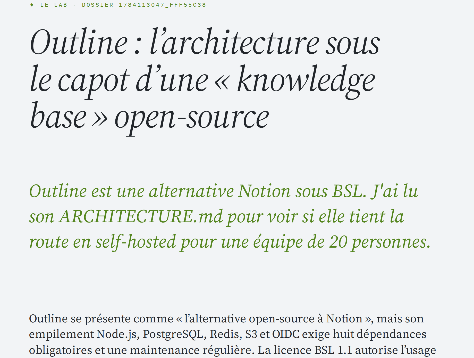 Page de garde du dossier