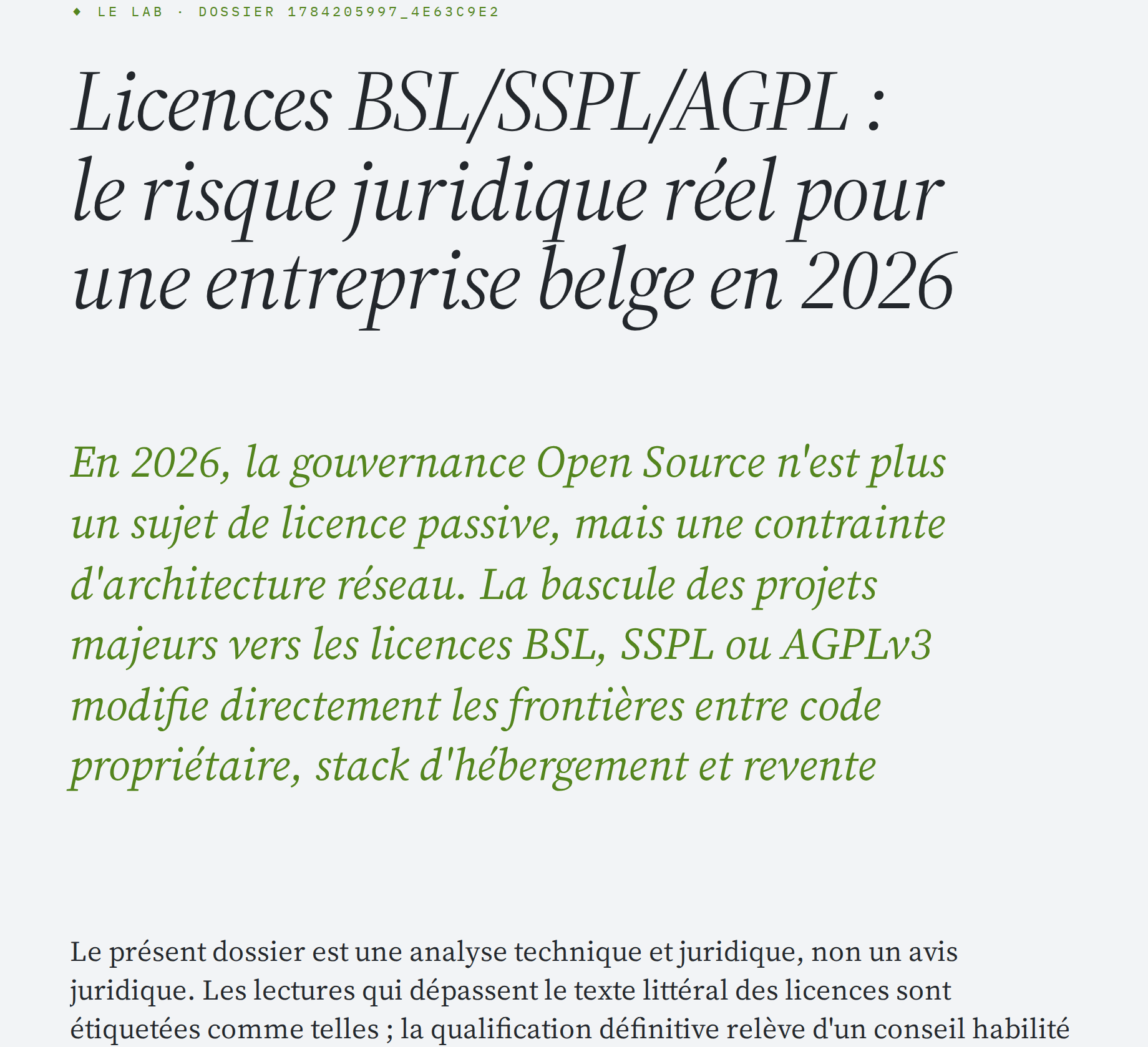 Page de garde du dossier